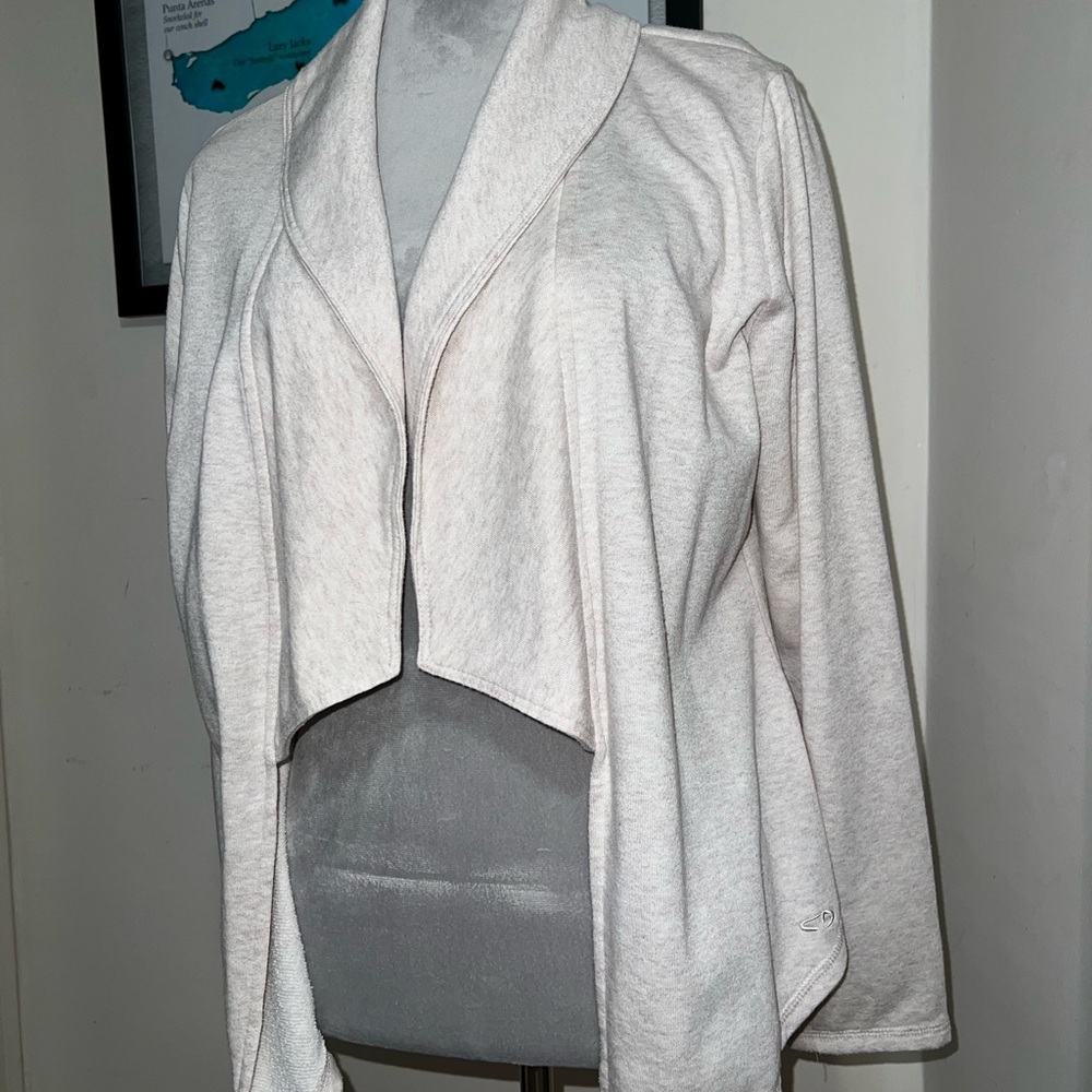 Champion Drape Cardigan Oatmeal Heather Open Front Large